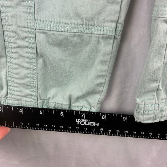 Style & Co Sea Foam Green Cargo Capris Womens 6 Utility Pockets Gorp Hiking READ - Picture 11 of 14